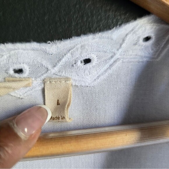 Soft Surroundings Icon Melissani Tunic White Embroidered Eyelet Size L Boho - Picture 7 of 14